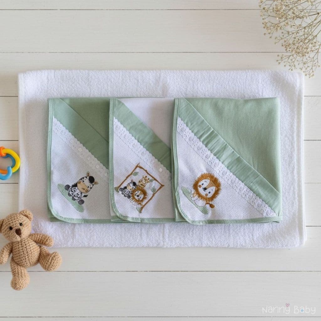 Kit 3 Cueiros Flanelados Bebê Menino Menina 80x80cm 100% Algodão Extra para Enxoval Recém-Nascido Cueiro Flanelado Bebê
