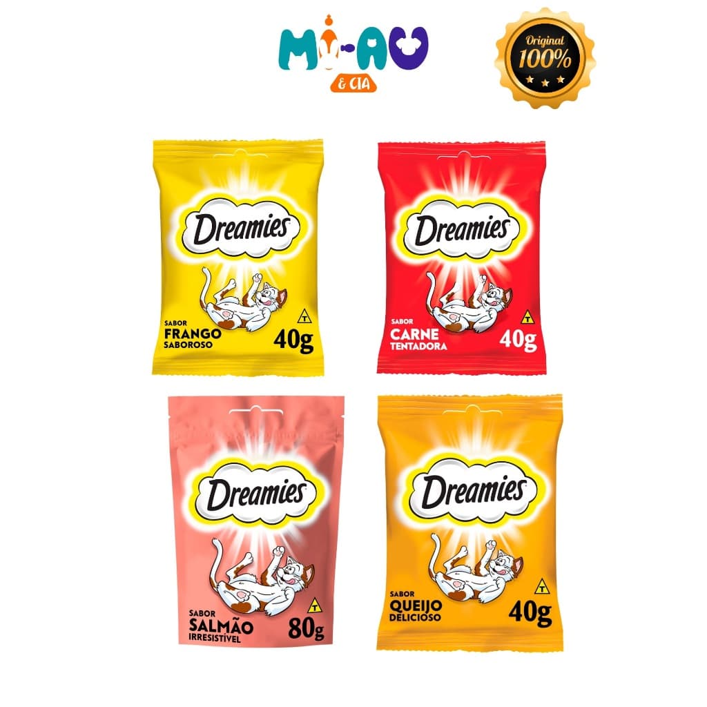 Petisco Para Gatos Dreamies Sabor Carne, Frango, Queijo, Salmão ou Diversos 60g
