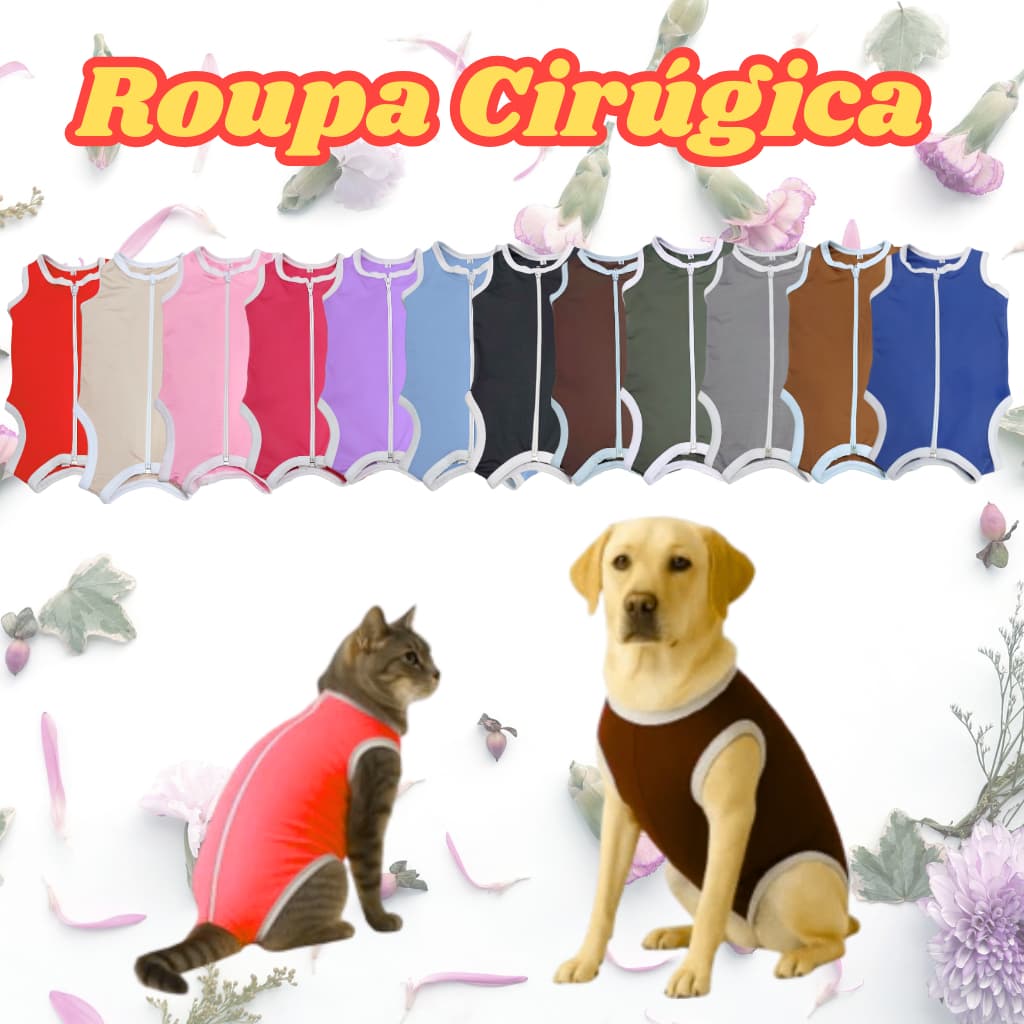 Roupa cirúrgica  Castração Protetora para cães e gatos pós cirúrgica macho e fêmea