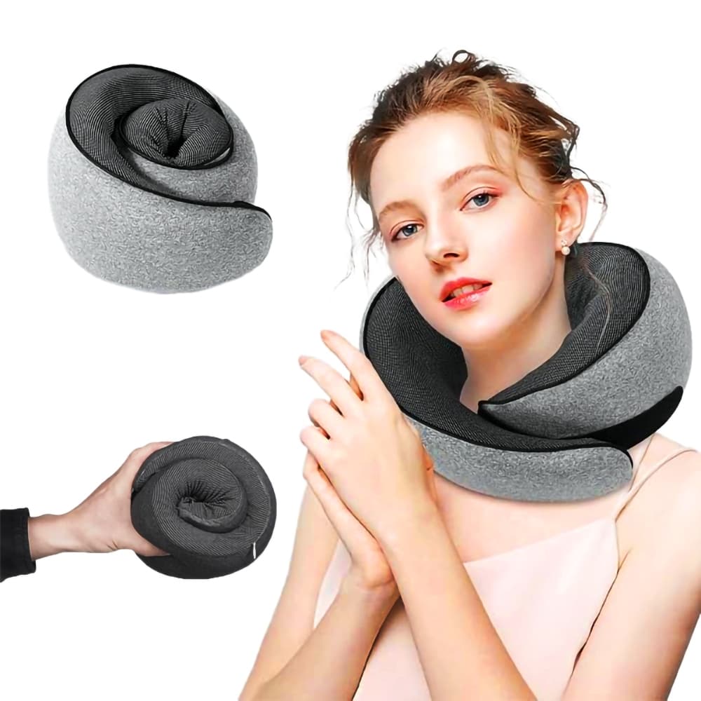 Almofada Travesseiro de Pescoço Para Viagem Nasa Confortável Compacto Espuma de Memória