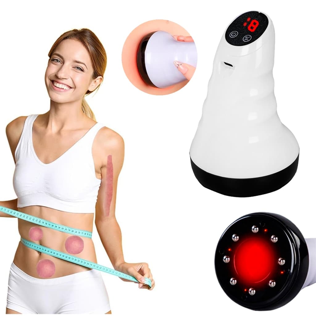 Massageador a Vácuo Infravermelho Para Terapia de Sucção Com Ventosa Recarregável USB