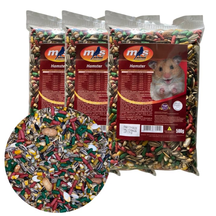 Kit c/ 3 Mistura para Hamster 500g  - MS Sementes