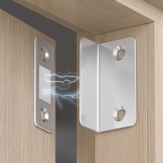 MODELO L - Kit com 8 Imãs Magnéticos: Sistema de Fechamento para Trava de Armário e Porta de Gaveta para Móveis