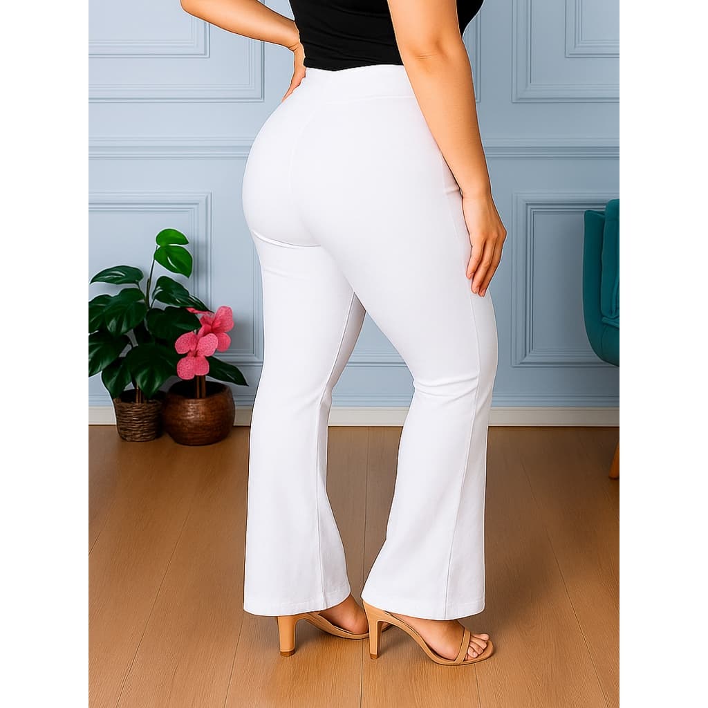 Calça Legging Bailarina Plus Size Academia Leg Flare