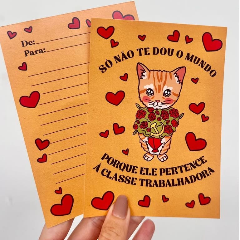 Cartão Gato Só não Te dou o mundo