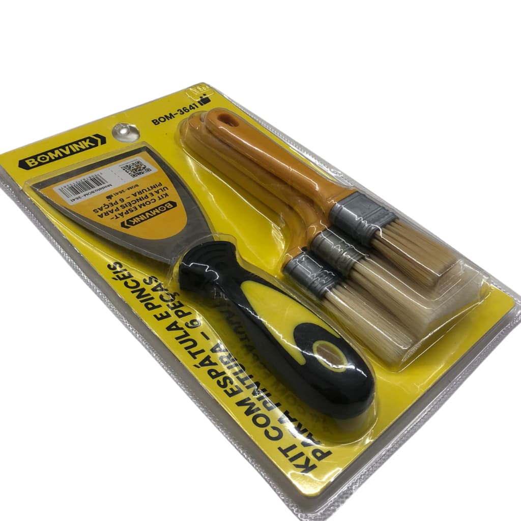 Kit com Espátula e Pincéis Artísticos Peças para Pintura Artesanato e DIY