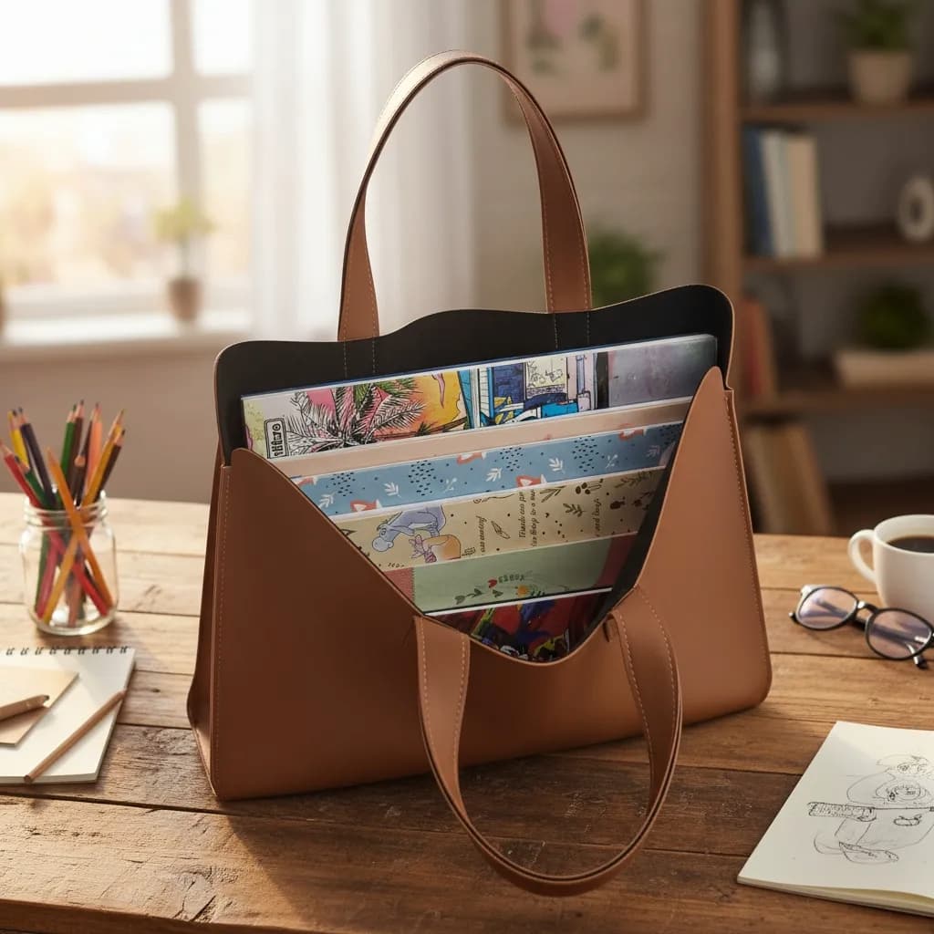 Pasta Para Notebook 13 A 17  Pol Maleta Slim Couro Ecológico Documentos Cadernos Escolar Escritorio