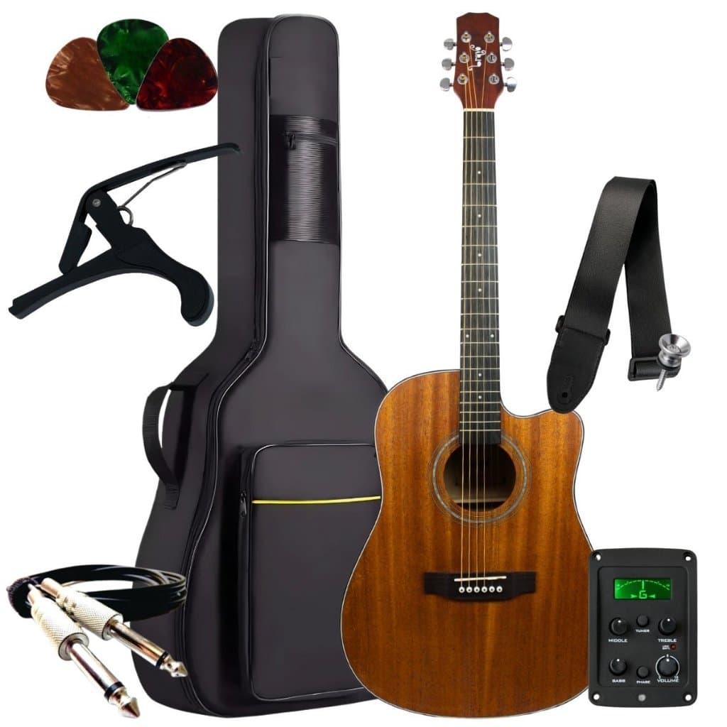 Kit Violão Elétrico Bravo TF300 Aço Série Tuneful + Acessórios