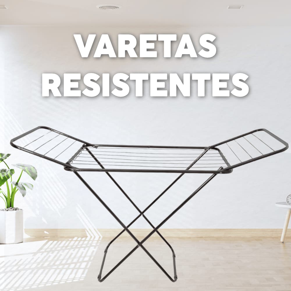Varal Dobrável de Chão com Abas | Leve | Resistente e Não Enferruja | Pintura Eletrostática