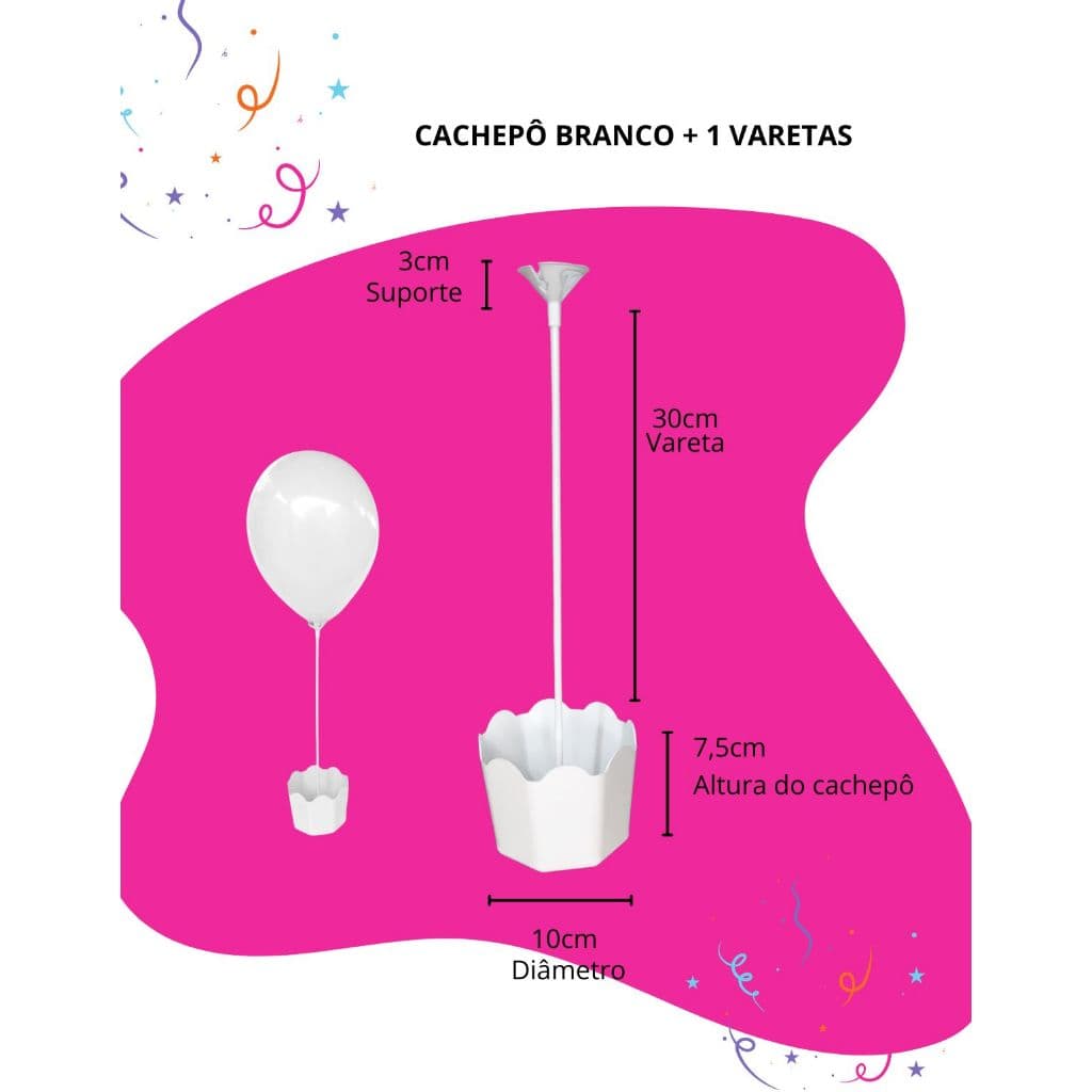Cachepot centro de mesa cachepo aniversário infantil lembrancinha varetas e suportes festas eventos