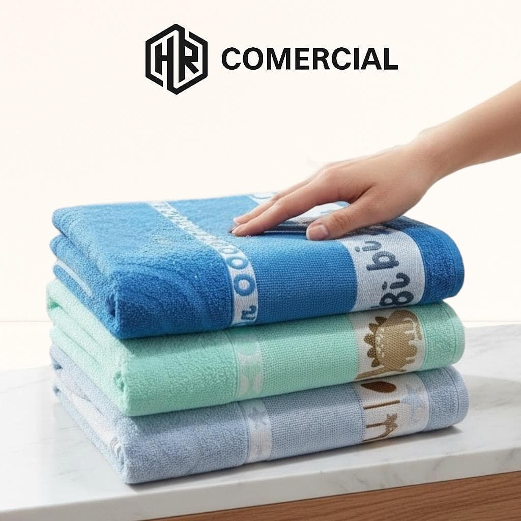 Kit 2 Toalha de Banho Infantil Kids Para Bordar Ponto Cruz 100% Algodão