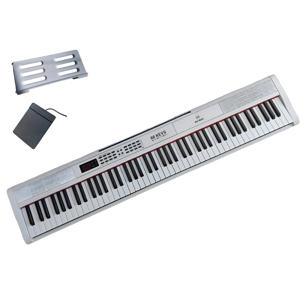 Piano Eletrônico Red Music 88 Teclas C/ Pedal E Blueetooh Branco