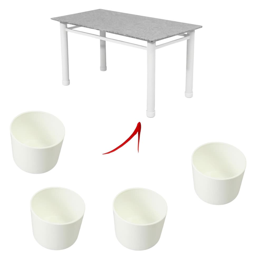 Ponteira De Mesa Tubular Capa Protetora Pé Mesa Tampo De Granito Kit com 4 Pés de Mesa c/3 Polegadas