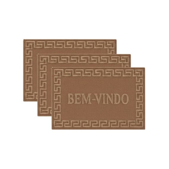 Kit 3 Tapete Antiderrapante Capacho Porta Entrada Vinílico
