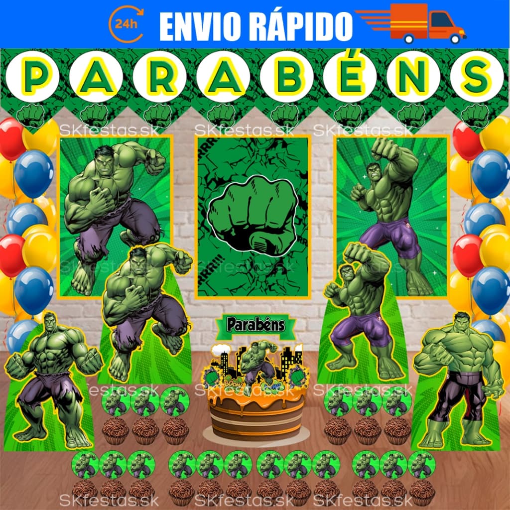 Kit Festa - Hulk - Aniversário - Festa - Mêsversário
