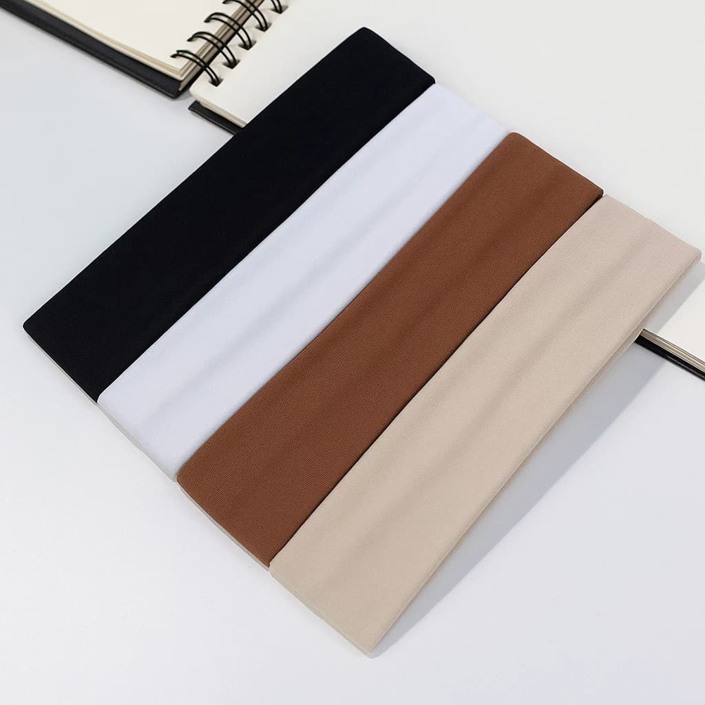 Faixas de Cabelo Penteados e Esportes Preto, Branco, Marrom e Bege