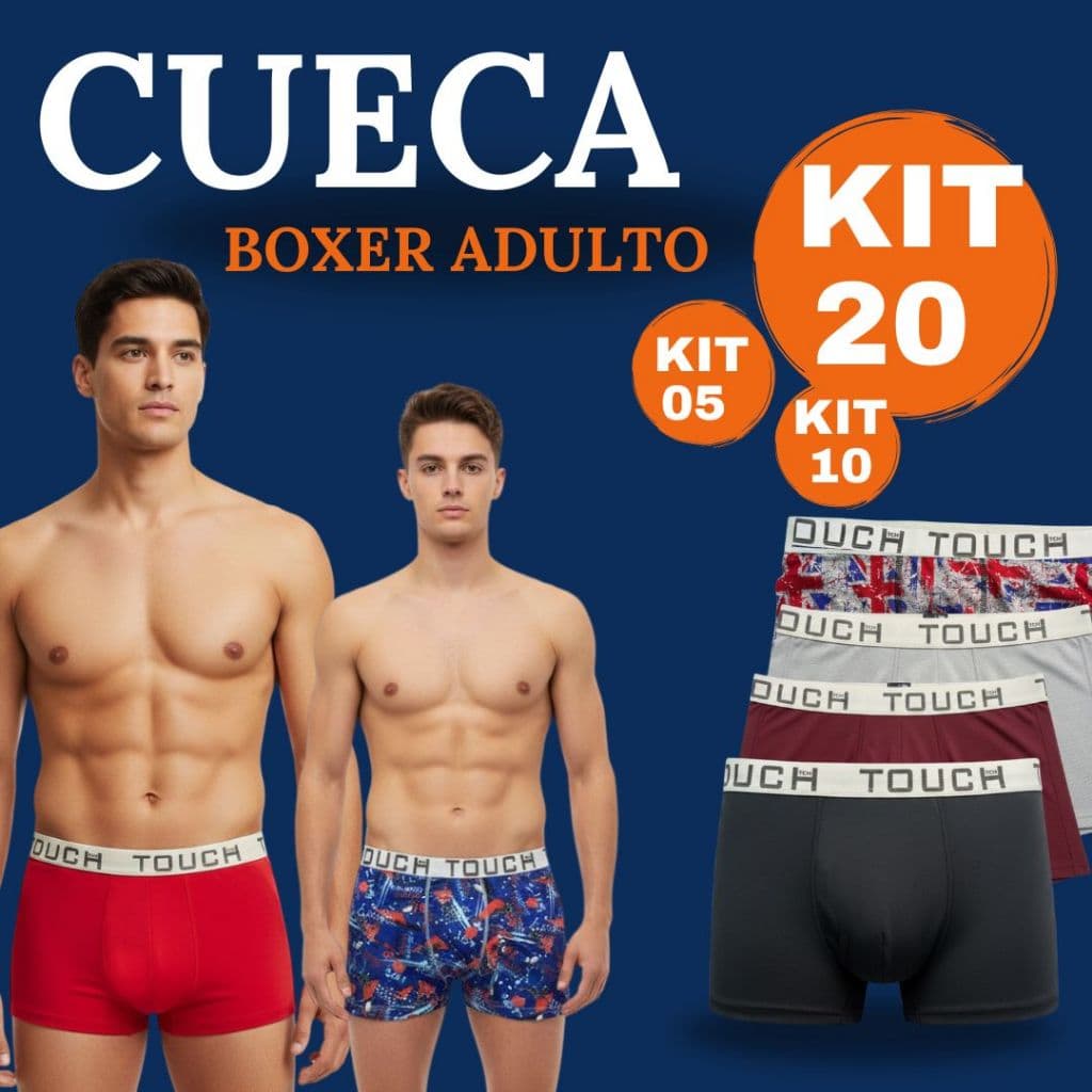 Kit 20, 10 e 5 Cuecas Boxer Microfibra Masculino Adulto Sortido Forro 100% Algodão