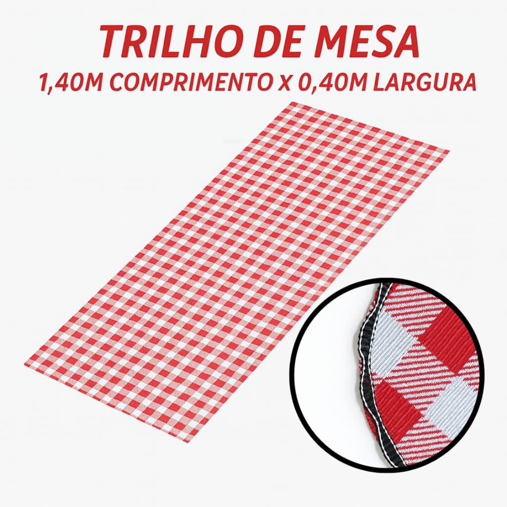 Caminho de Mesa Posta Xadrez Trilho Retangular Jogo Decoração Jantar Premium