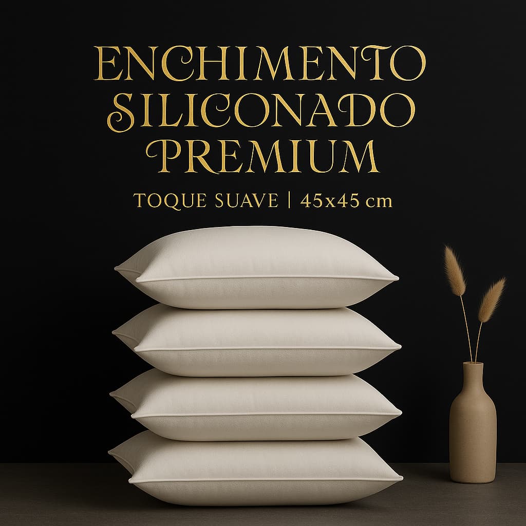 Almofada Refil de 45x45 Enchimento Silicone Macio Aumofada Fofinha Antialérgica Lavável kits Fabrica