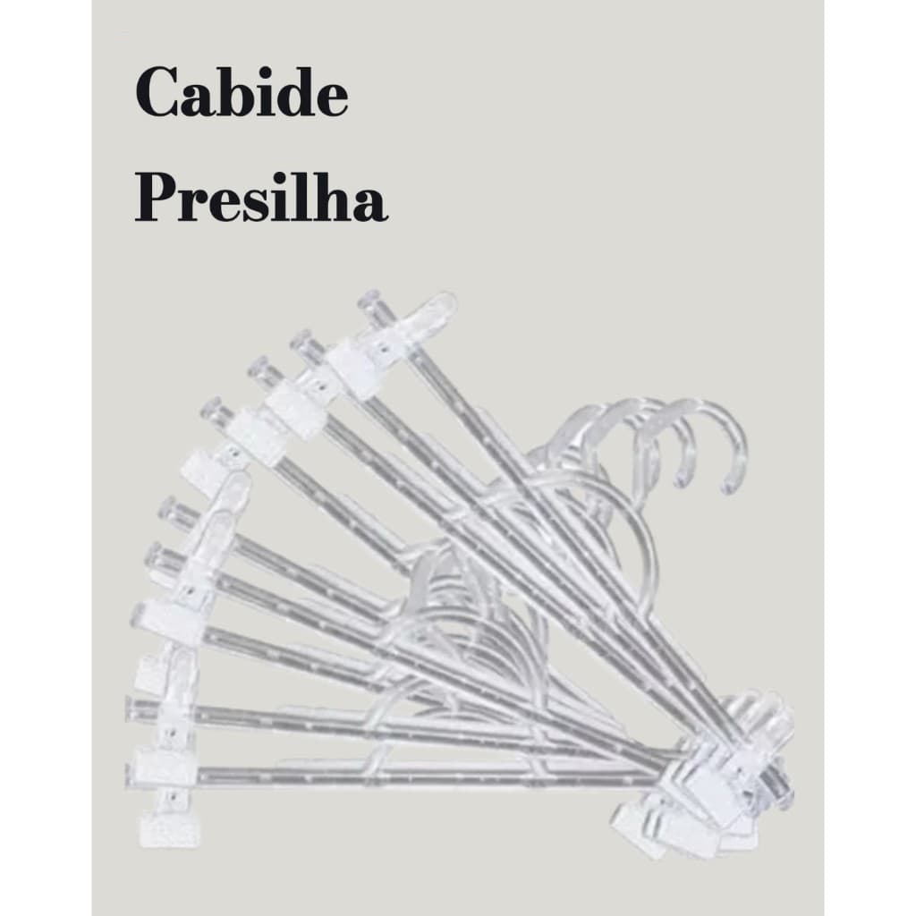 Kit 15 Cabides Saia com 30 Presilhas Reguláveis – Organizador Roupas Lojas e Casa