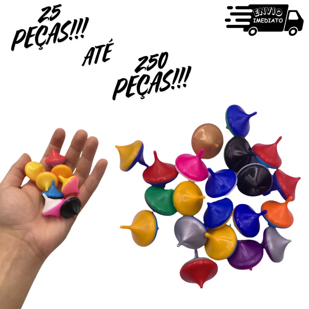 KIT COM 25 ATÉ 200 UNIDADES Pião Criança Lembrancinha Festa De Aniversario brinquedo infantil