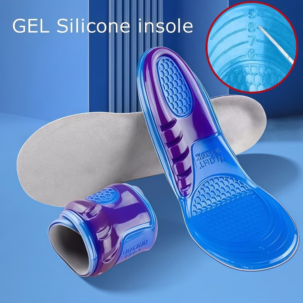 Par De Palmilha Ortopédica Gel de Silicone para Dores nos Pés Anti Impacto