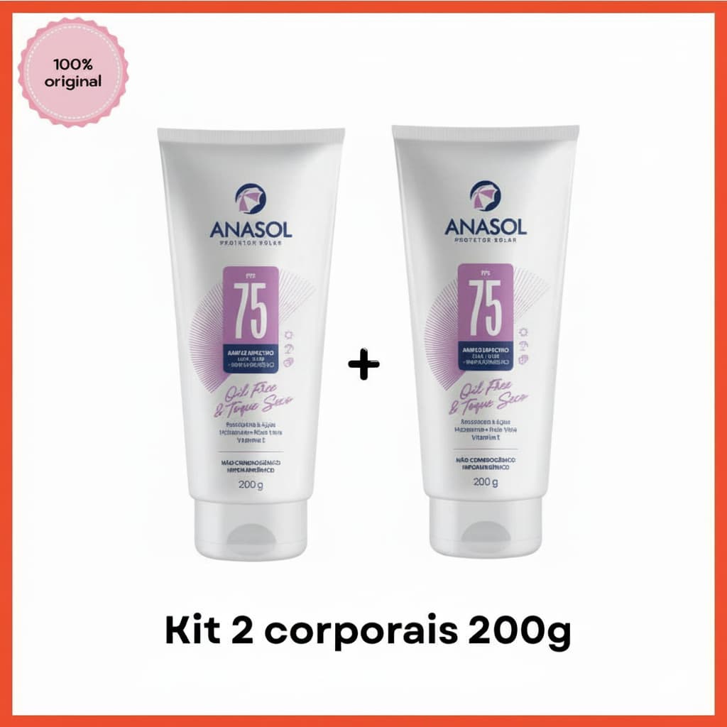Kit 2 Anasol Protetor Solar Corporal Toque Seco FPS 75  - 200g