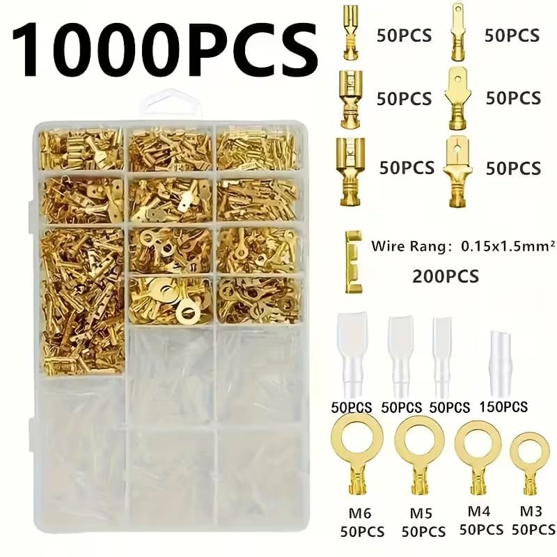 1000pçs 2,8/4,8/6,3mm Macho Isolado Fêmea De Fio Terminais