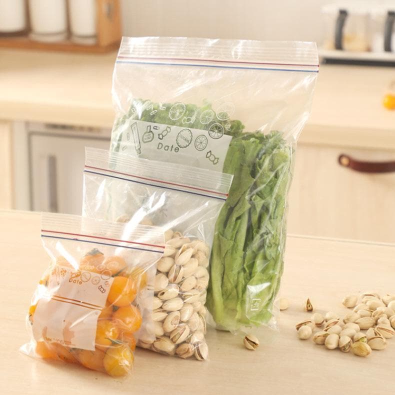 Sacos Herméticos Reutilizáveis - Armazenamento de Alimentos, Congelador Zip Lock