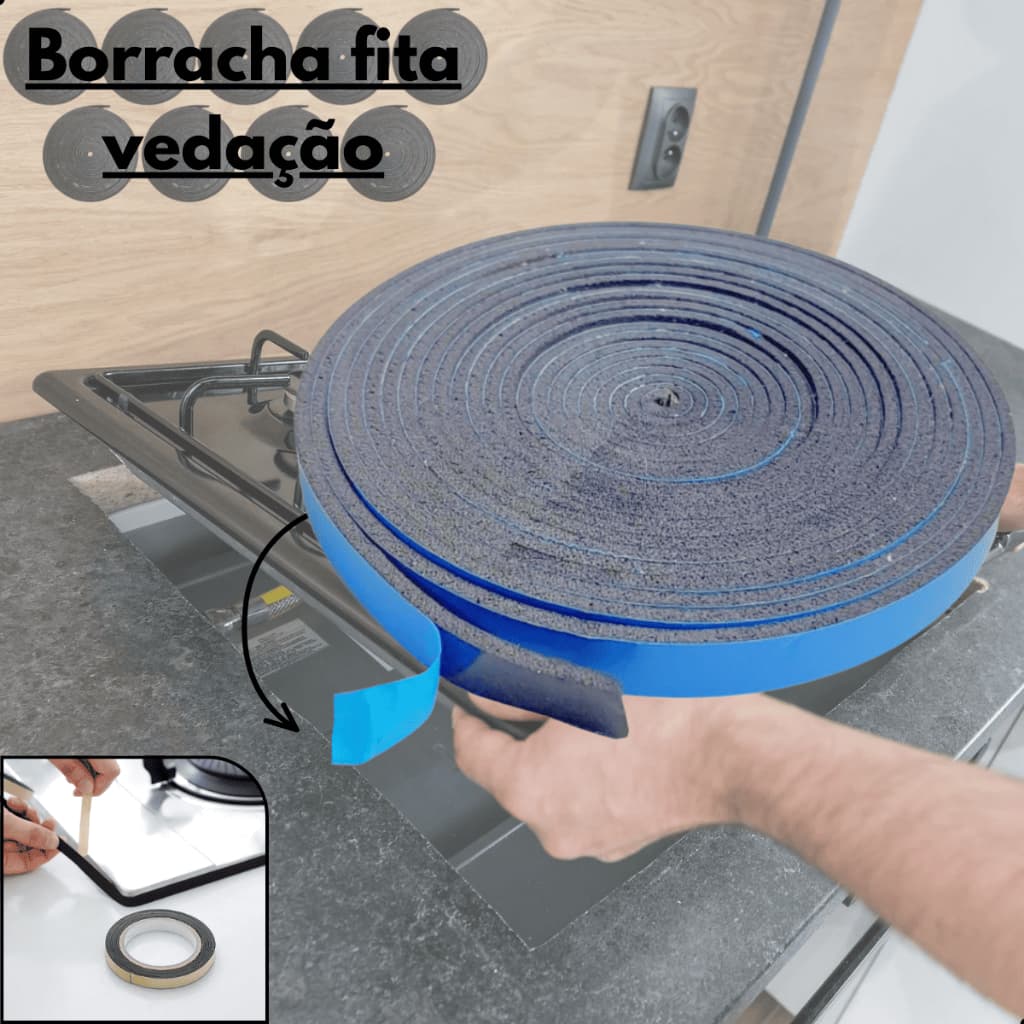 Borracha Fita de espuma autocolante Vedação da mesa Fogão Cooktop movel pedra UNIVERSAL