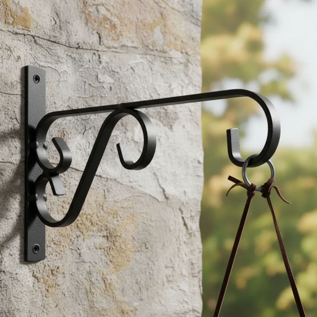 Suporte Ferro MF20 Rústico Mão Francesa ideal Jardim Pendurar Plantas Flores Samambaia Xaxim Vasos