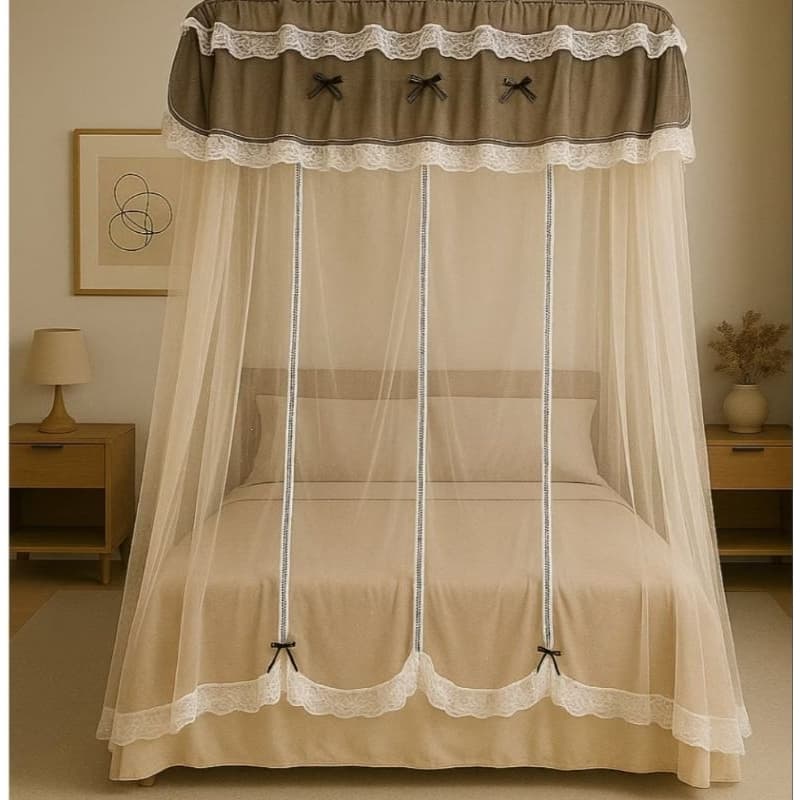 Mosquiteiro Casal/Queen Completo C/Armação Renda Micro Furos Mega Oferta