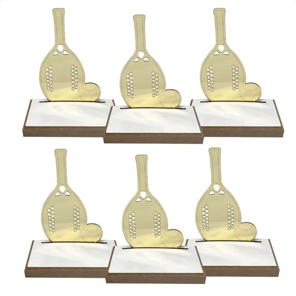 Kit 6 Troféus Beach Tennis Unissex 1517