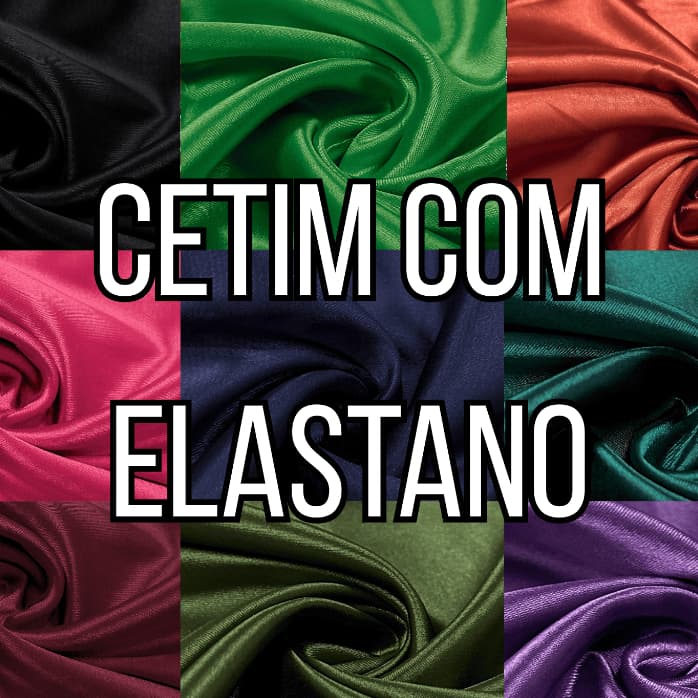 10 Metros de Tecido Cetim com Elastano 97% poliéster e 3% elastano