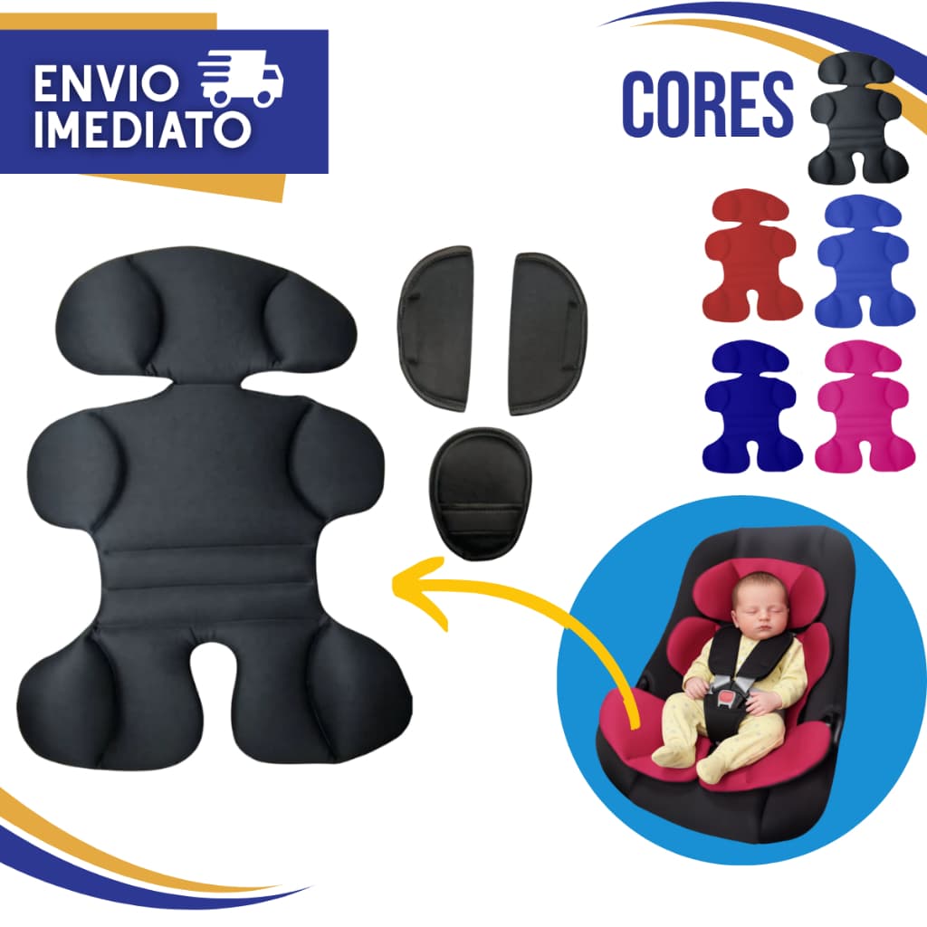 Kit Colchonete Redutor Almofada com Protetor de cinto para Bebê Conforto Apoio de Corpo Acolchoado Macio bebe