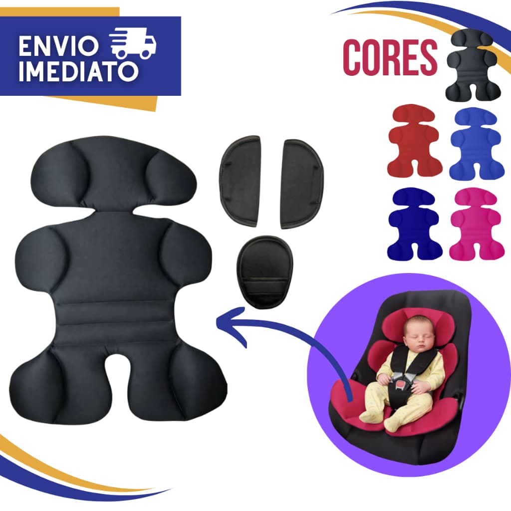 Kit Colchonete Redutor Almofada com Protetor de cinto para Bebê Conforto Apoio de Corpo Acolchoado Macio bebe Segunraça