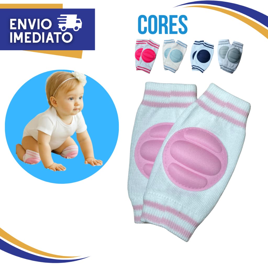 Joelheira Bebe Engatinhar Meia Infantil com PAD Proteção Para Joelhos Crianças Meias Seguro e Confortável