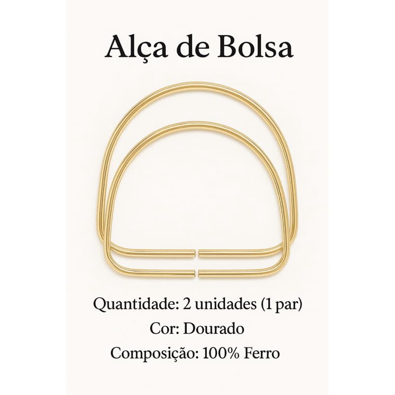 Alça de Metal para bolsa 12.5cm 1 Par