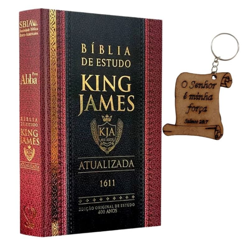 Bíblia de estudo King James + chaveiro biblico