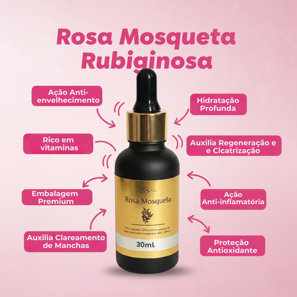 Óleo de Rosa Mosqueta Rubiginosa 100% Puro Original  - 30 mL