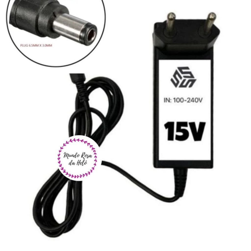 Carregador 15v 1.5a Para Parafusadeira Bosch Gsr 1000 Smart 3601JF40E1 e 3601JF40E2 Pino 6.0mm