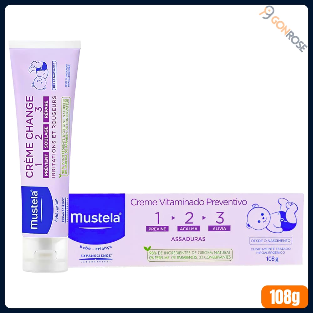 Creme Vitaminado para Assaduras Mustela 123 108g