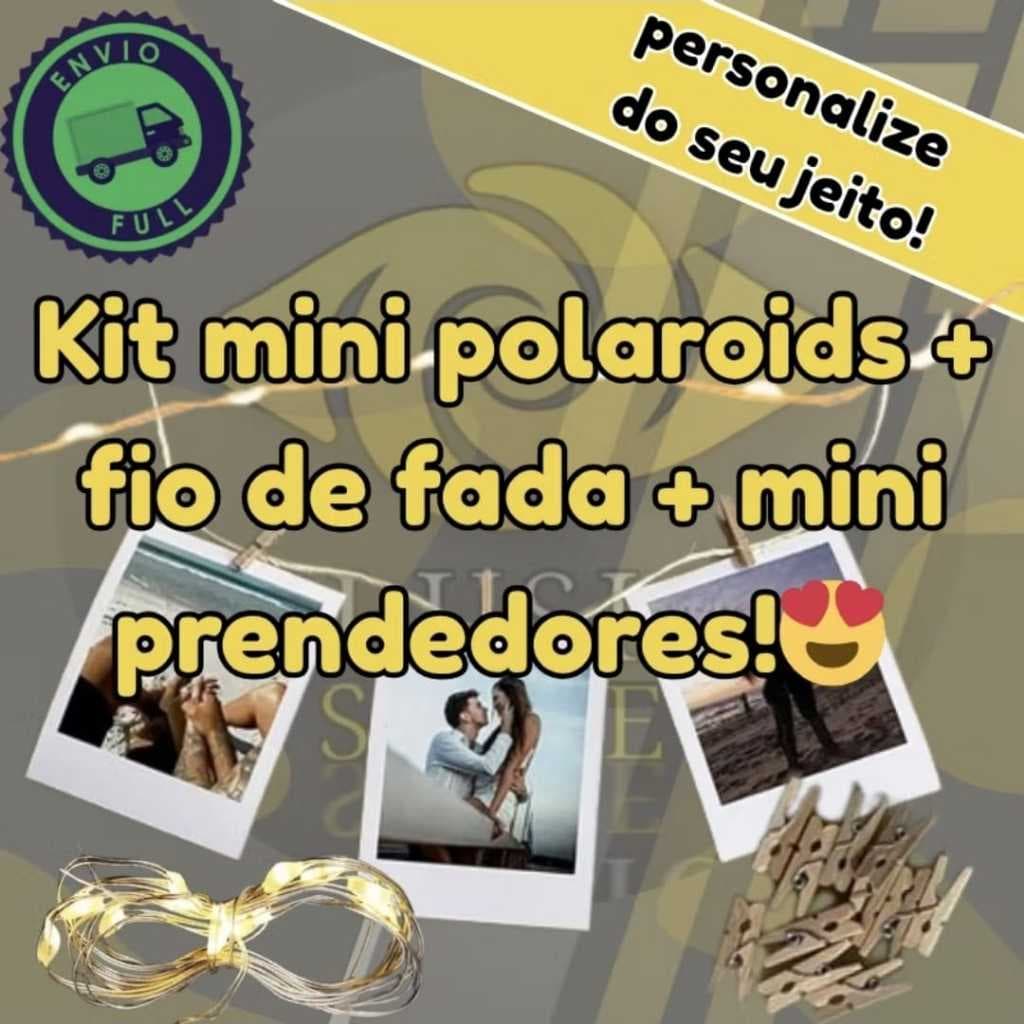 kit VARAL FIO DE FADA  2 METROS + POLAROIDS + mini prendedores | fotos personalizadas com luzes de - ENVIO IMEDIATO