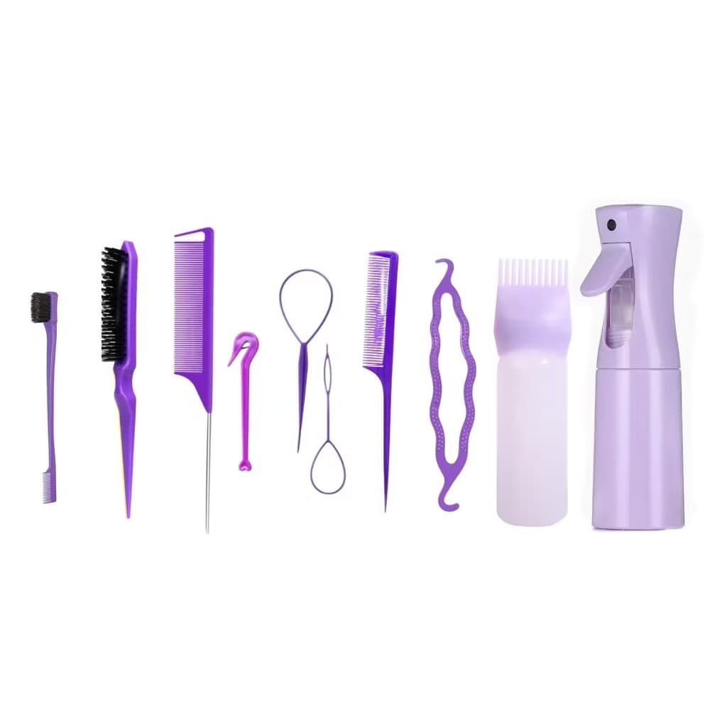 Kit 10/8/7/5 peças ferramentas para modelagem de cabelo com borrifador e ferramentas para tranças