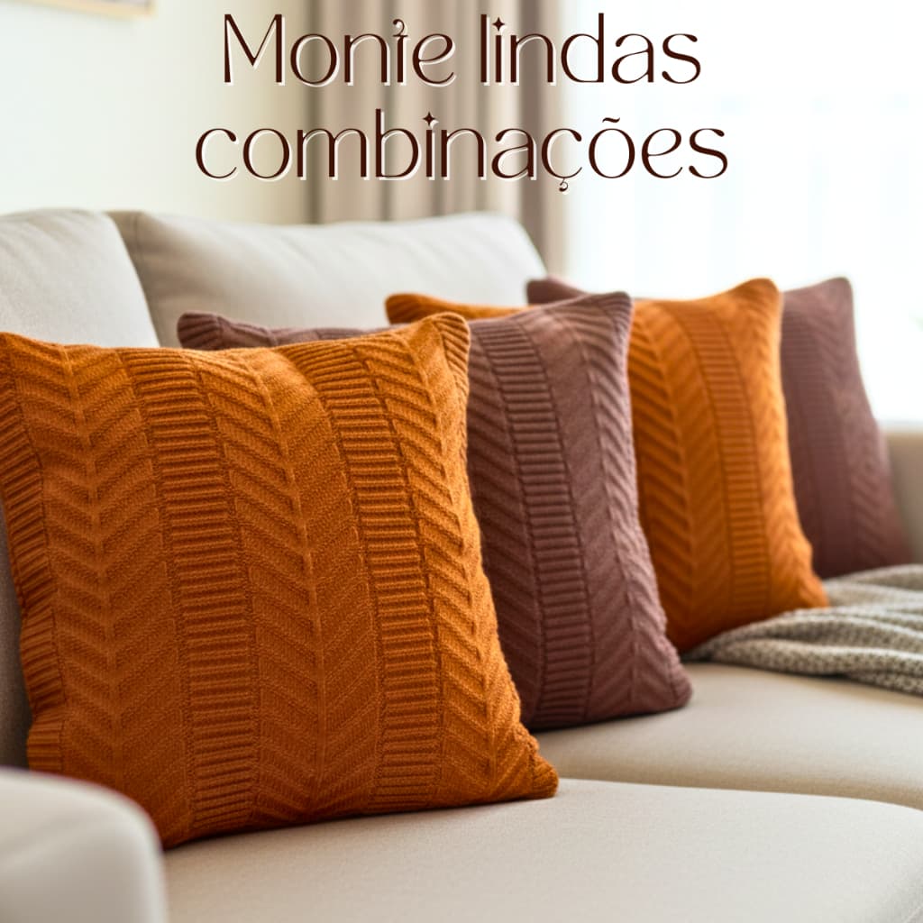 Conjunto 02 Capas de Almofadas 45cm x 45cm Tricot Linha Premium