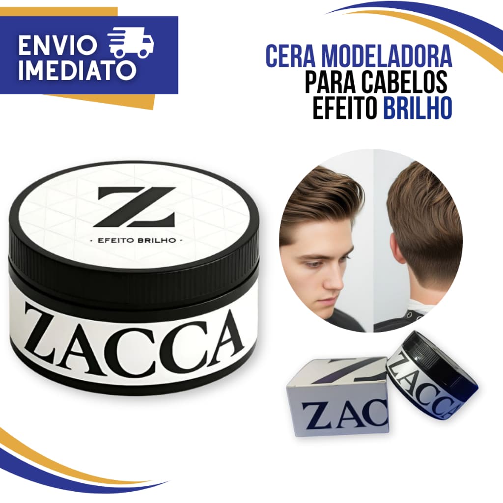 Cera Modeladora Para Cabelos Efeito Brilho - Zacca 70g Luxo