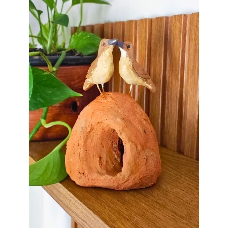 Artesanato Casa de João de Barro P Feito a Mão Decoração Enfeite Terracota LembrançaJardim Natureza Sítio Cerâmica Barro