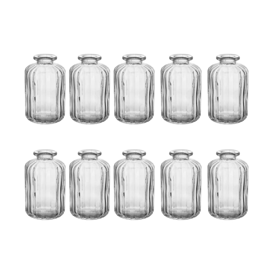 Kit 10 Vasos Decorativo em Vidro Jarrinho Flores Solitário Mesa Posta