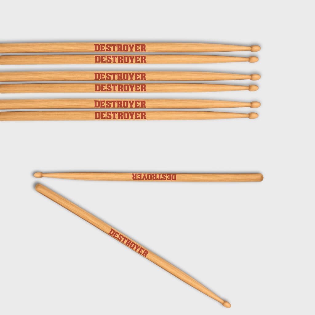 Par de Baquetas Destroyer 5A Profissional – Madeira Natural Premium