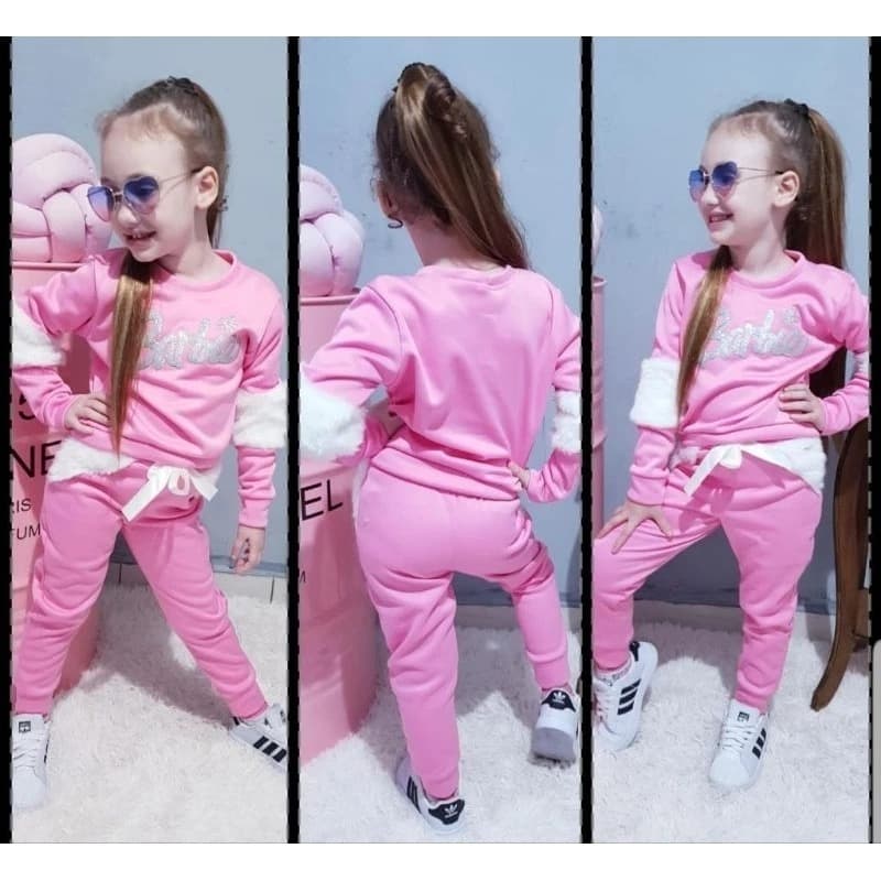 Conjunto Moletom Infantil com Pelúcia nas Mangas e Calça | Inverno Quentinho e Confortável